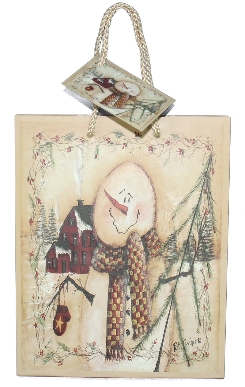 Woodland Snowman Gift Bag - Small - The Country Christmas Loft