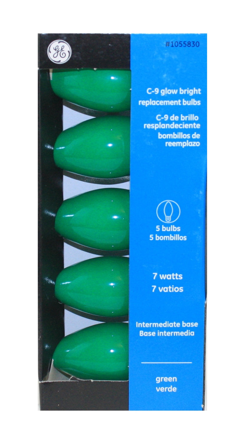 GE Incandescent C9 Replacement Bulb 5 Pack - The Country Christmas Loft