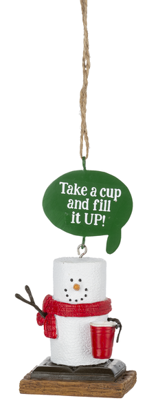 S'mores Camp Beverage Ornament - Fill it up - The Country Christmas Loft