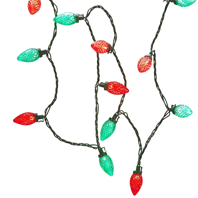 Holiday Living 25-Count 12-ft Multicolor LED Plug-In Christmas String Lights Red/Green - The Country Christmas Loft