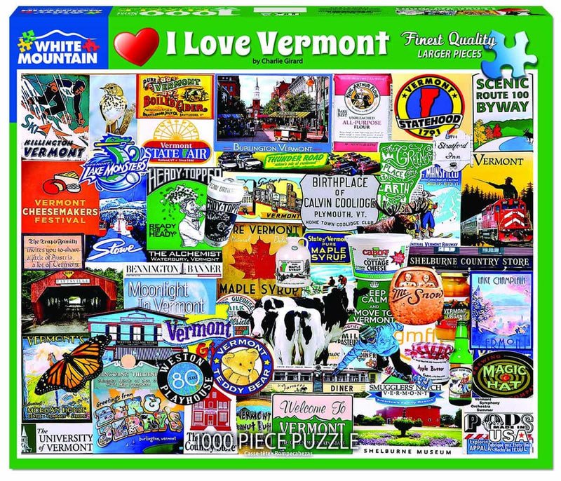 I Love Vermont - 1000 Piece Puzzle - The Country Christmas Loft
