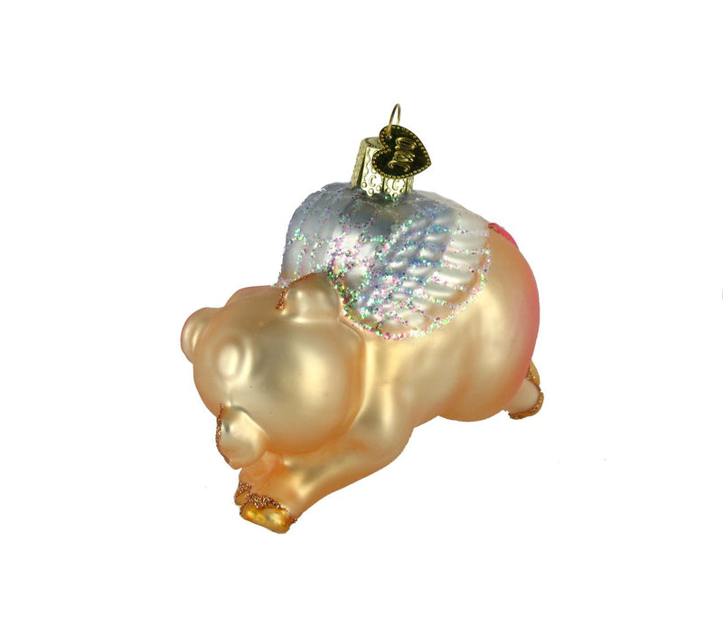 Old World Christmas Flying Pig Glass Blown Ornament - The Country Christmas Loft