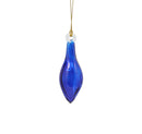 Blown Glass Teardrop Ornament - Cobalt - Mid Bulge