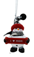 Cozy Snowman Ornament - I ♥ Mom - The Country Christmas Loft