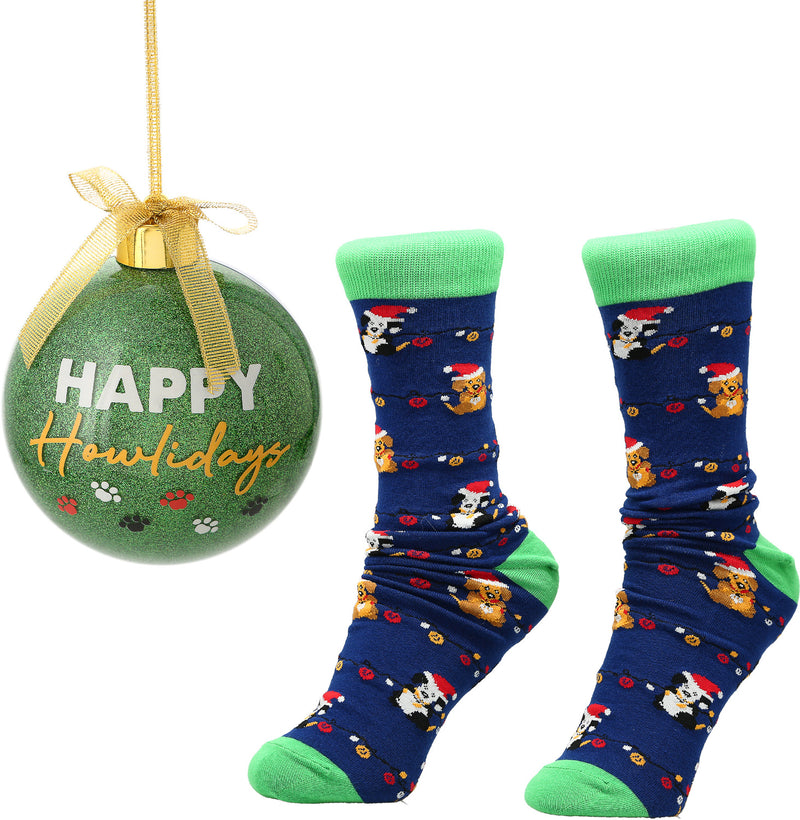 4" Ornament with Holiday Socks - Happy Howlidays - The Country Christmas Loft