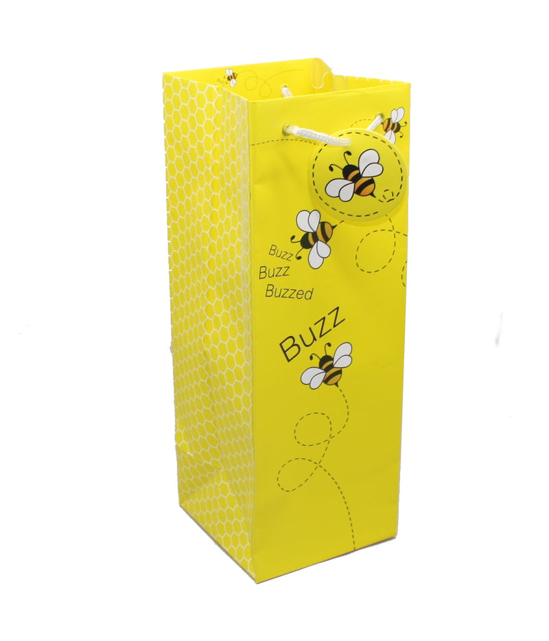 Buzz Buzz Buzzed Wine Bottle Gift Bag - The Country Christmas Loft