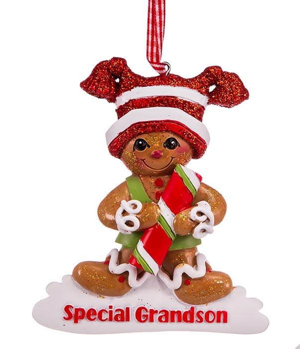 Gingerbread Special Grandson Ornament - The Country Christmas Loft