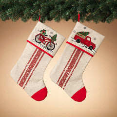 Tree Delivery Fabric Stocking - - The Country Christmas Loft