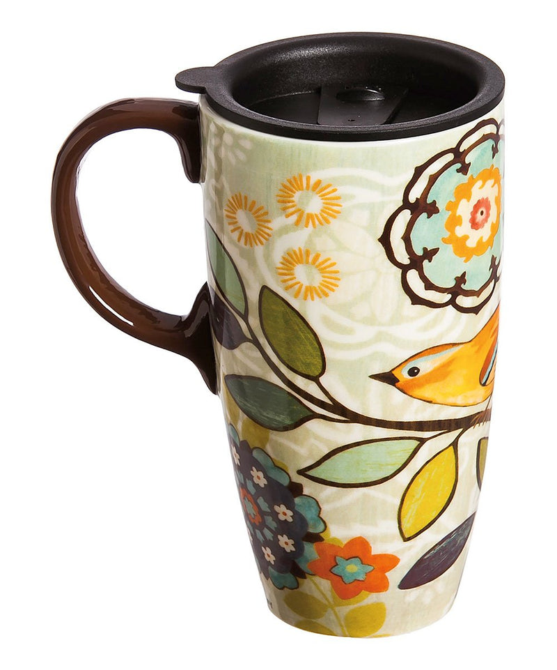 Bird Bliss Ceramic Travel Cup - The Country Christmas Loft