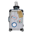 Rolling Suitcase Glass Ornament