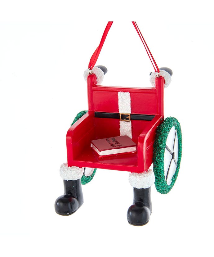 Santa Design Wheelchair Ornament - The Country Christmas Loft