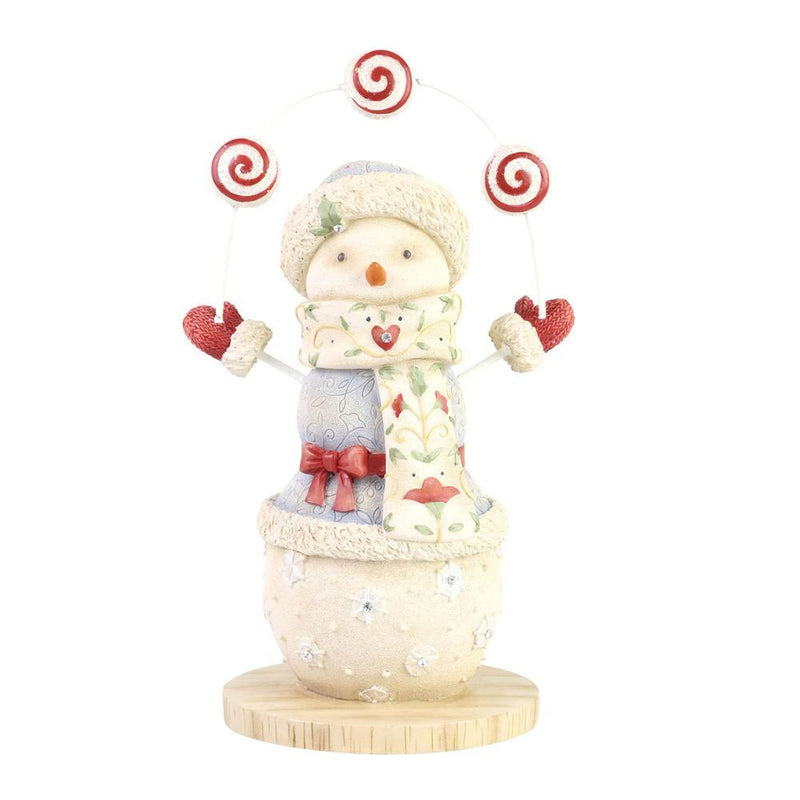 Heart of Christmas Peppermint Snowman Games Figurine - The Country Christmas Loft