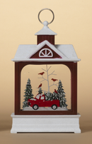 Spinning Barn Waterglobe -  Snowmen