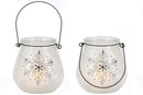 Glass Holiday Snowflake Luminaries - Clear - Set of 2