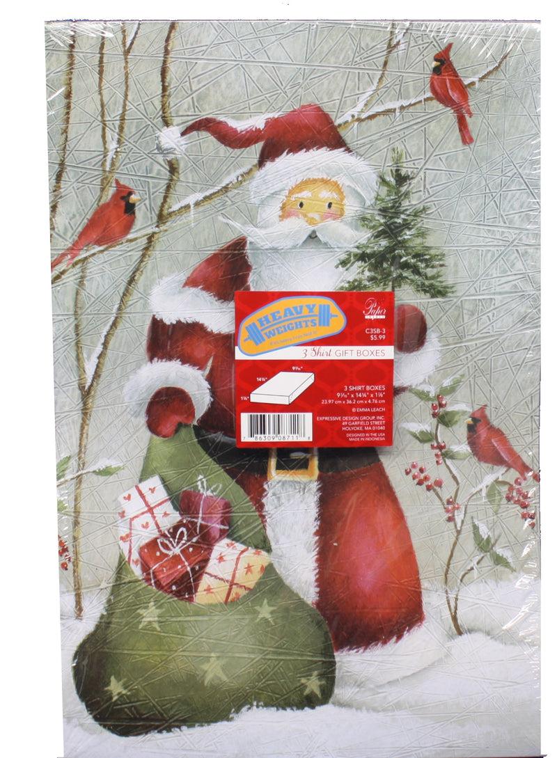 Heavyweight Shirt Gift Box - Cardinals / Santa 3 Pack - The Country Christmas Loft