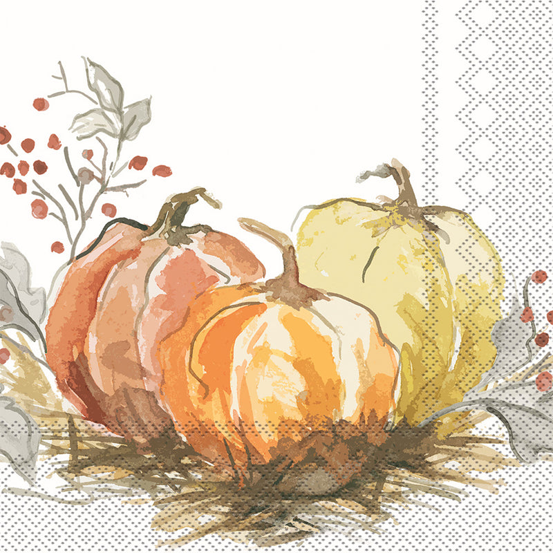 Painted Pumpkin Cocktail Napkin - The Country Christmas Loft