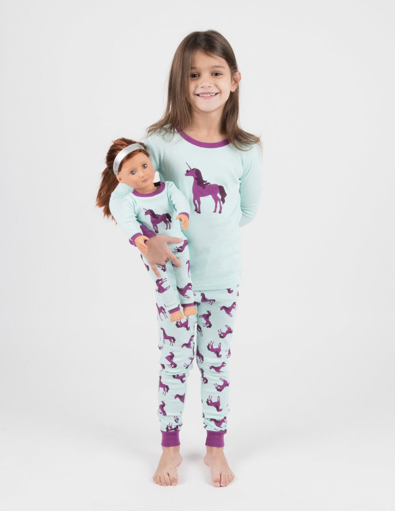 Matching Girl & Doll Unicorn Cotton Pajamas - The Country Christmas Loft