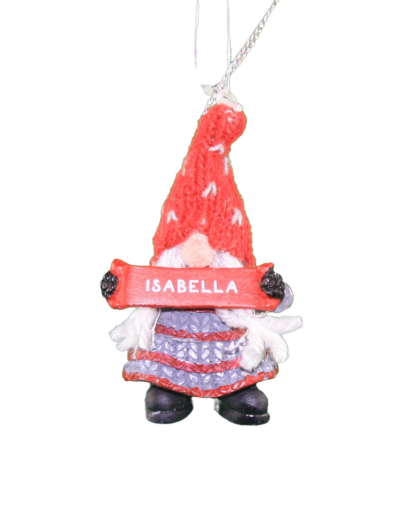 Personalized Gnome Ornament (Letters A-I) - Isabella - The Country Christmas Loft