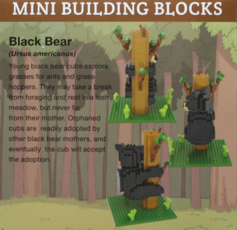Black Bear on Tree Mini Building Blocks - The Country Christmas Loft