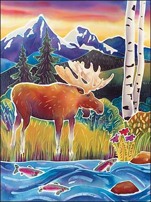 Blank Card - Moose On Trout Creek - The Country Christmas Loft