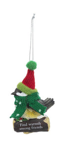 Cozy Bird Ornament - Find warmth among friends - The Country Christmas Loft
