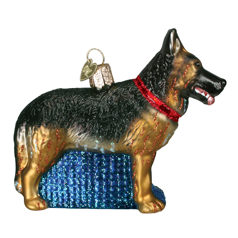German Shepherd Glass Ornament - The Country Christmas Loft
