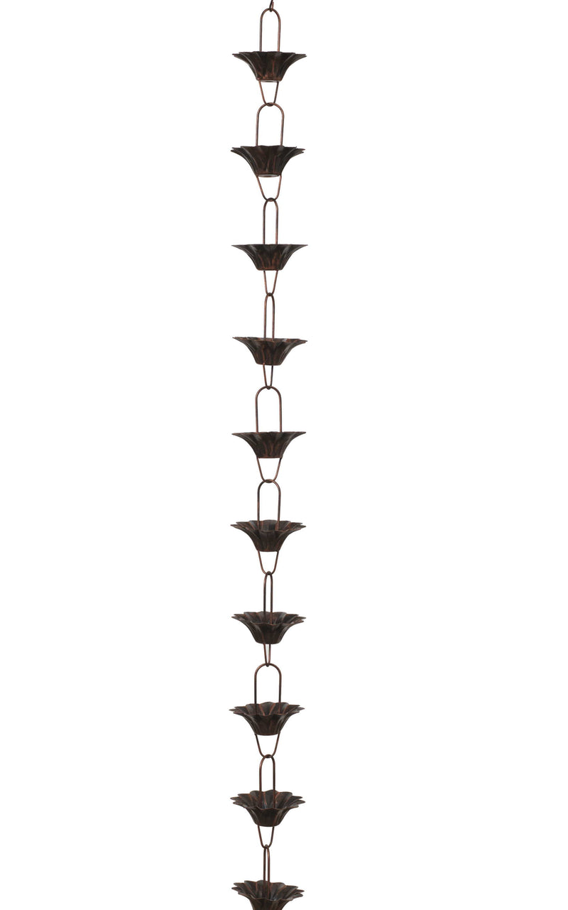 68" Metal Antique Rain Chain - Flower - The Country Christmas Loft