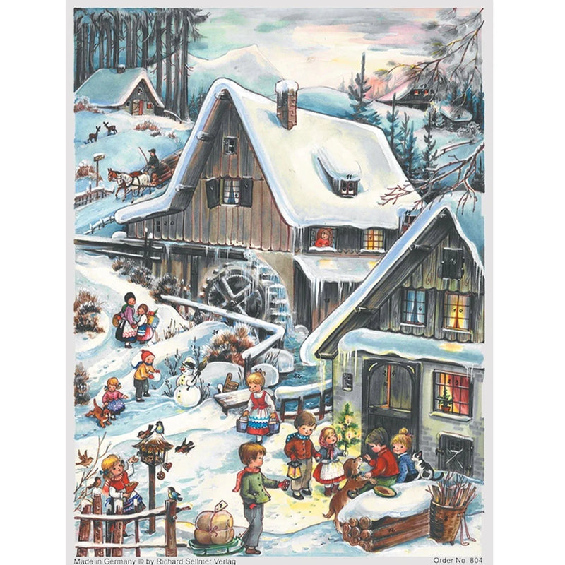 Glittered Advent Calendar - At the Mill - The Country Christmas Loft