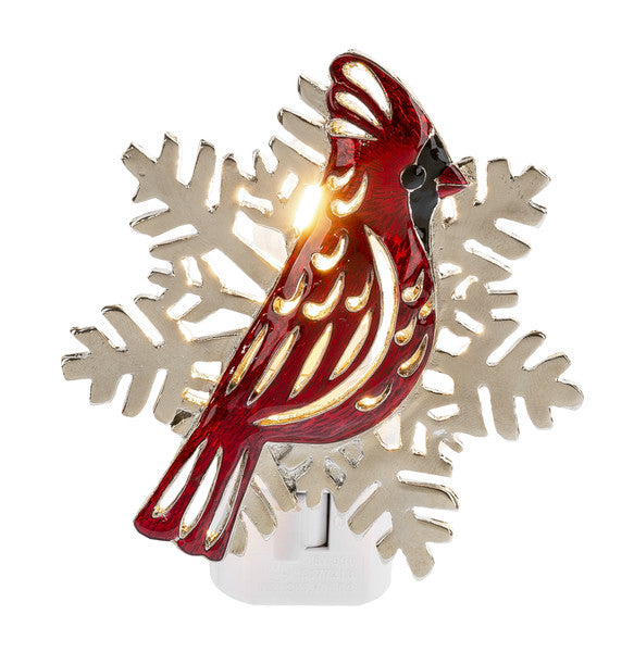Cardinal & Snowflake Night Light - The Country Christmas Loft