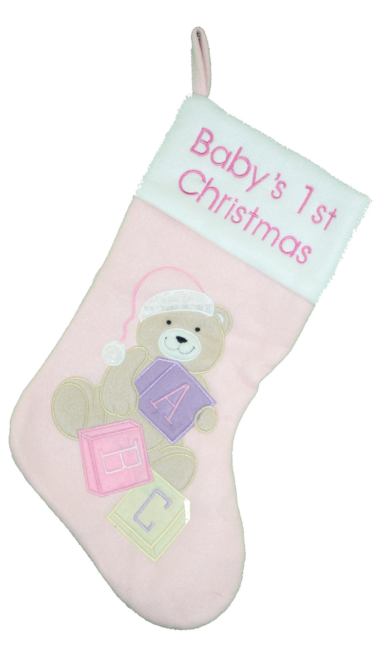 Babys 1st Bears Stocking Girl - The Country Christmas Loft