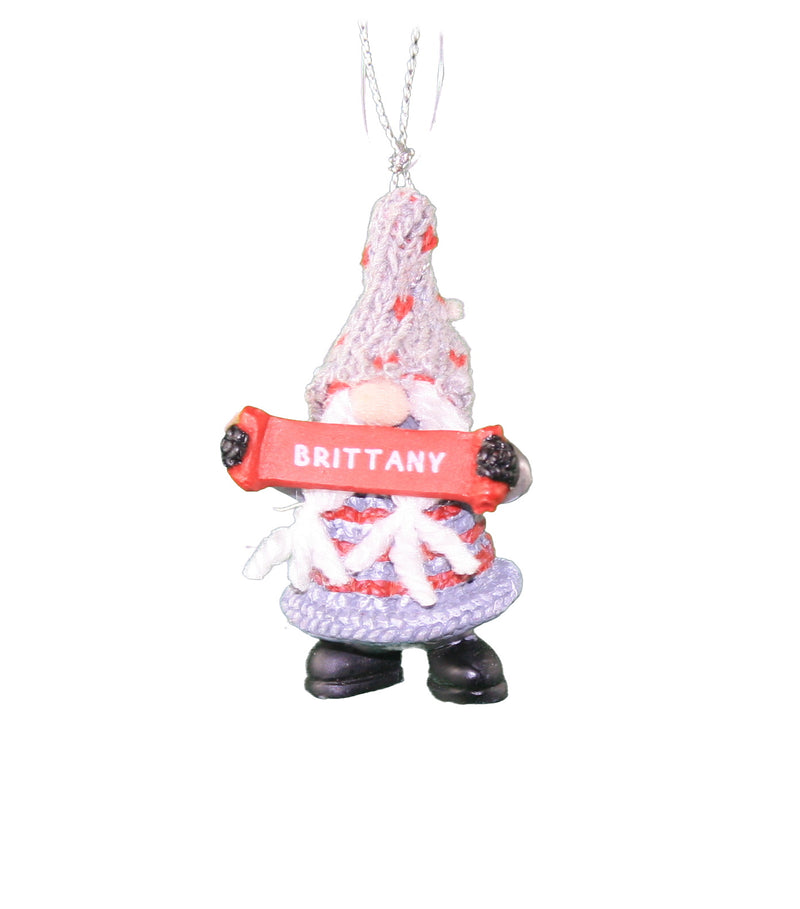 Personalized Gnome Ornament (Letters A-I) - Brittany - The Country Christmas Loft