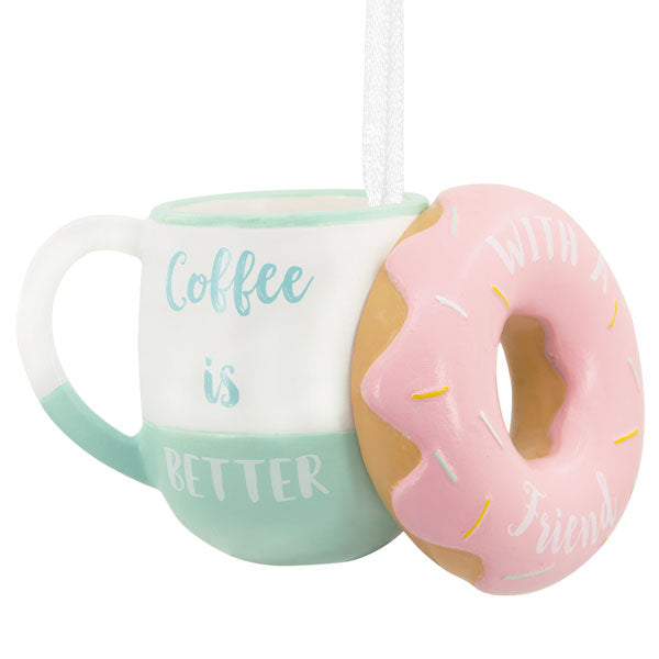 Coffee & Donut - Friends Ornament - The Country Christmas Loft