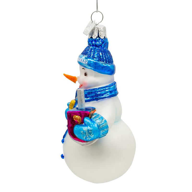 Noble Gems Glass Hanukkah Snowman Ornament - The Country Christmas Loft