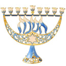 Matashi Hand-Painted Enamel Menorah Candelabra