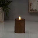 Luminara Antique Gold Metalic Moving Flame  Pillar - The Country Christmas Loft