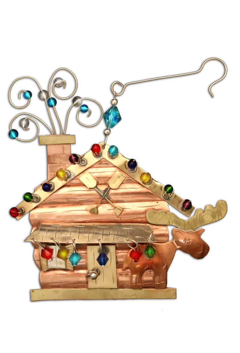 Moose Cabin Ornament - The Country Christmas Loft