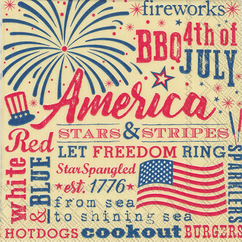 Fourth of July Cocktail Napkin - The Country Christmas Loft