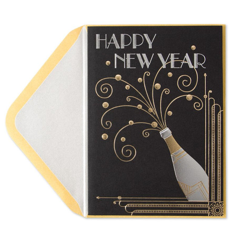 Happy New Year Cork Popping Card - The Country Christmas Loft
