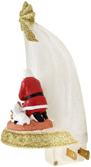 Santa Claus Kneeling Before Baby Jesus - Night Light - The Country Christmas Loft