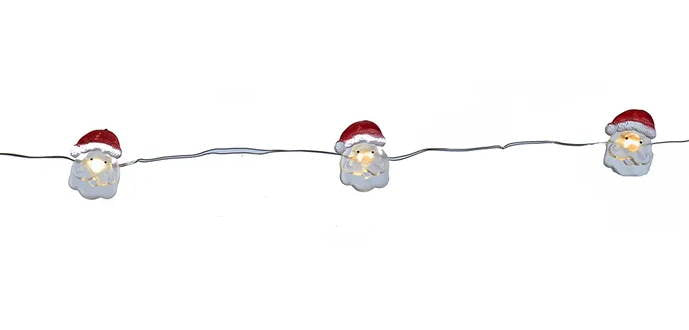 20-Light Battery-Operated LED String Lights - Santa - The Country Christmas Loft
