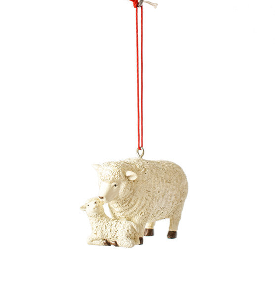 Farm Animal With Baby Ornament - Sheep - The Country Christmas Loft