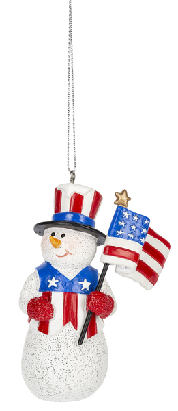 Patriotic Snowman Ornament - - The Country Christmas Loft