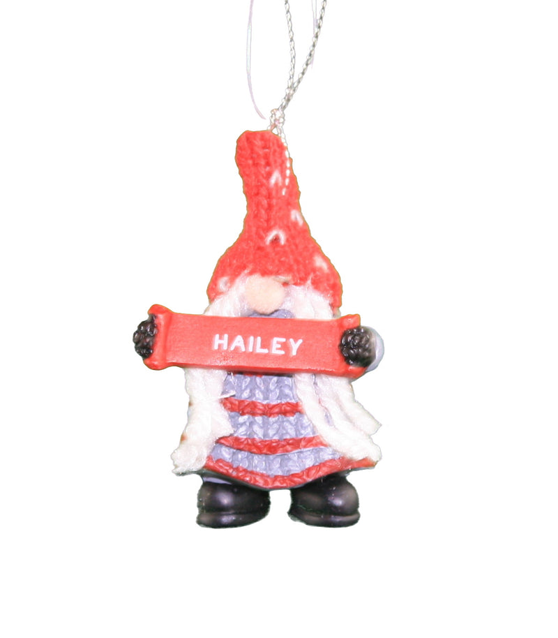 Personalized Gnome Ornament (Letters A-I) - Hailey - The Country Christmas Loft