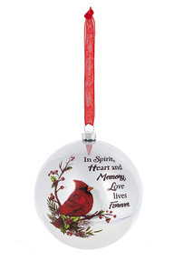 Cardinal Ball Ornament - Love Lives Forever - The Country Christmas Loft