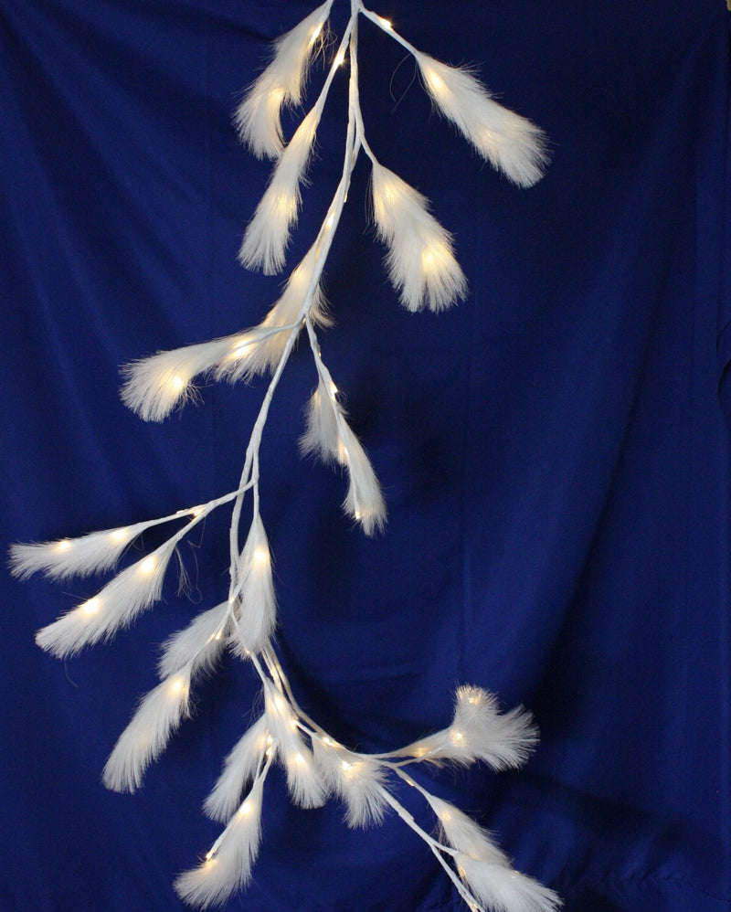 Lighted Feather Garland - 72 Inches