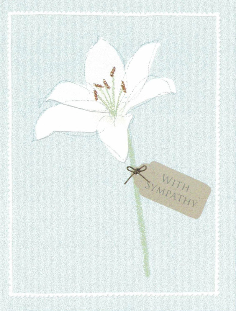 Notion Card - Sympathy Card: Single White Lily - The Country Christmas Loft