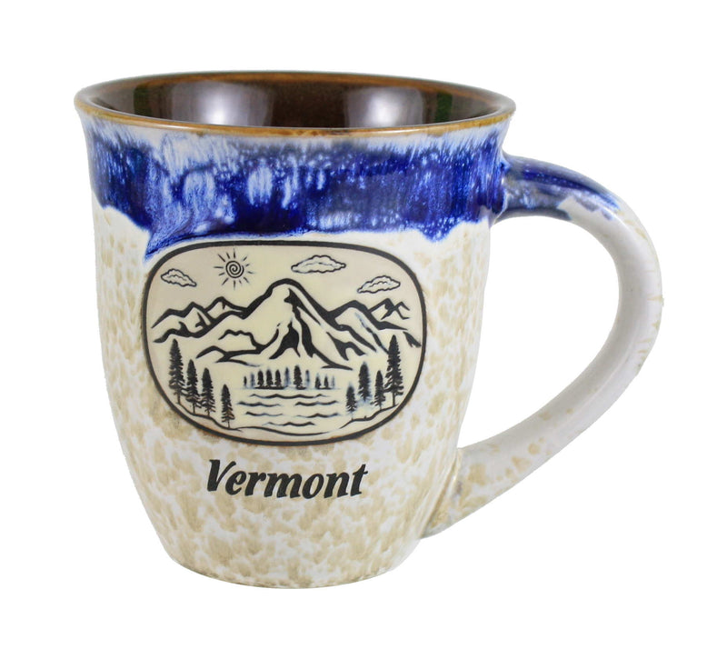 Mountain Scene Drip Glaze Mug - Blue - The Country Christmas Loft