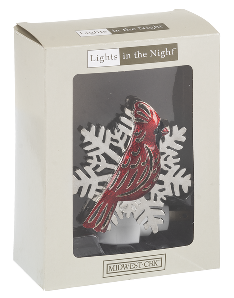 Cardinal & Snowflake Night Light - The Country Christmas Loft