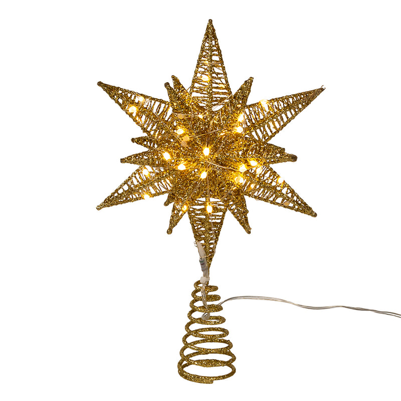 Twinkling Superbright LED Gold Starburst Treetopper