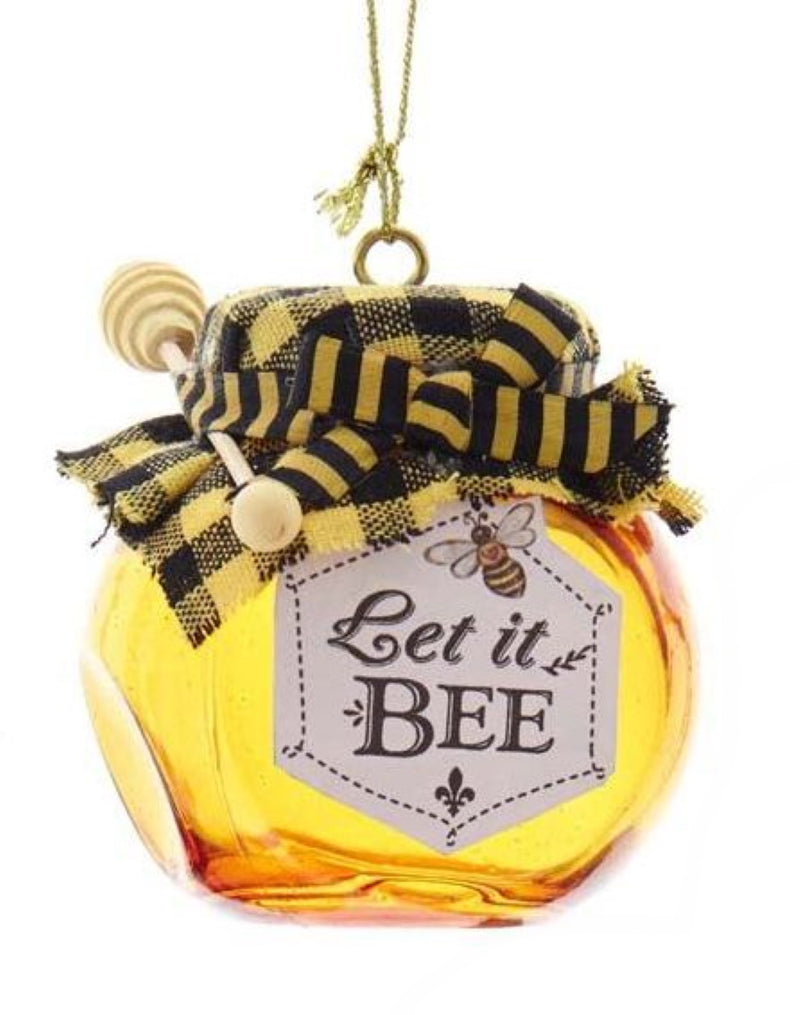 Glass Honey Jar Ornament - Let it Bee - The Country Christmas Loft